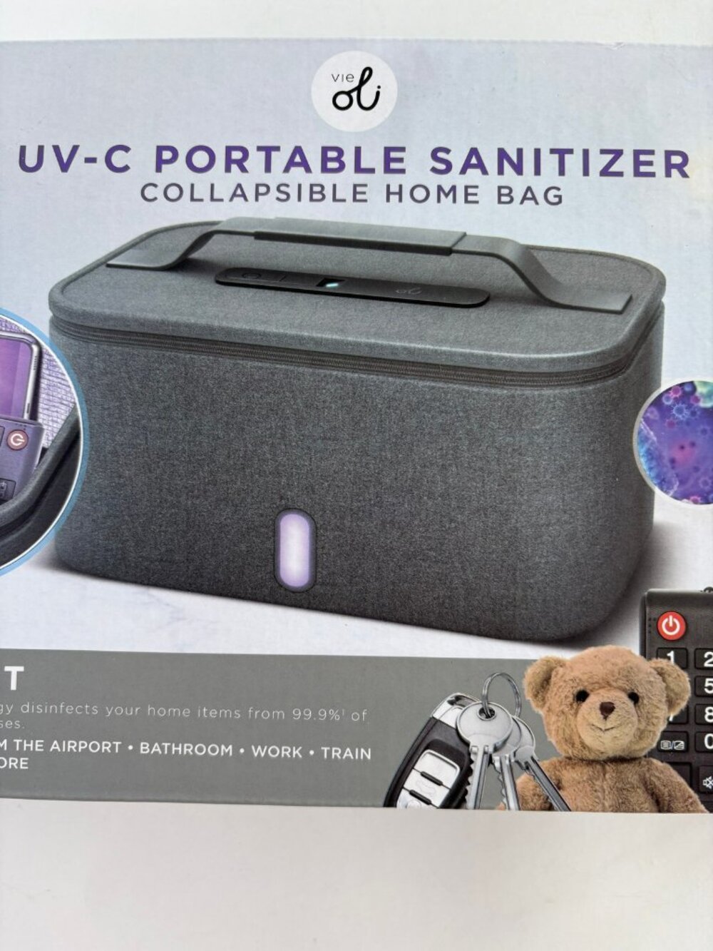 Vei Oli UV-C Portable Sanitizer Collapsible Home Bag Kills 99.9% Of Bacteria New